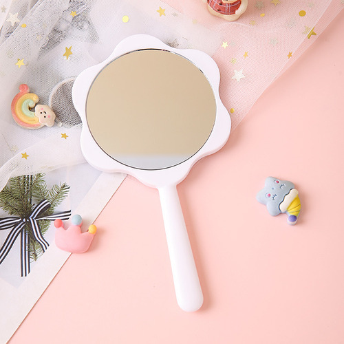 Espejo De Mano Con Bonitas Flores, Mini Espejo Portátil,
