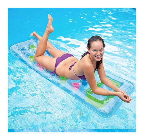Colchon Inflable Transparente Para Alberca 59894np Intex Verde