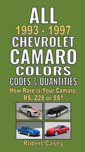 Libro: All 1993-1997 Chevrolet Camaro Colors, Codes &