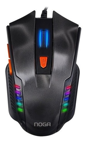 Imagen 1 de 1 de Mouse Gamer Pc Usb 6 Botones 2400dpi Luces Juegos Noga St336 Color Negro