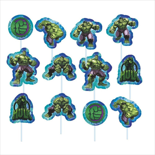 Palitos Para Bolos E Doces Decorativos Hulk Vingadores