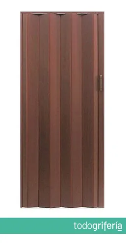 Puerta Plegadiza De Pvc Ciega Fracas De 10 Mm Cedro 95x204