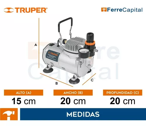 Compresor de diafragma para aerógrafo, 1/5 HP, 110 V, Compresores Para  Aerógrafo, 17247