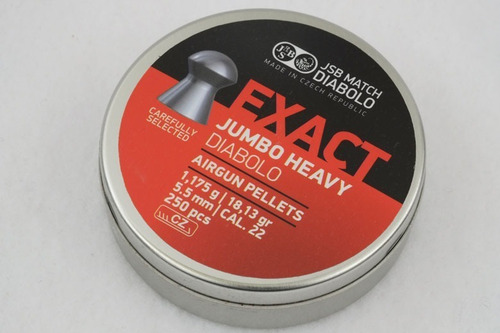 Imagen 3 de 5 de Balines Jsb Exact Jumbo Heavy Cal 5.5 / 5.52 - 18 Grain X250