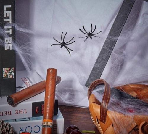 Imagem 5 de 6 de 63pc Decorações De Halloween Realistas Da Teia De Aranha A