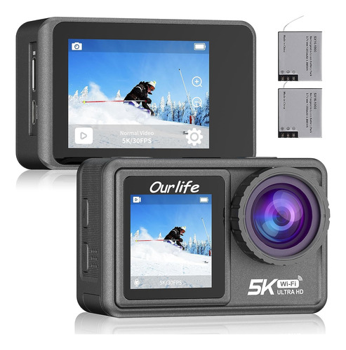 Ourlife Camara De Accion 5k 30fps, Camara Impermeable Ultra