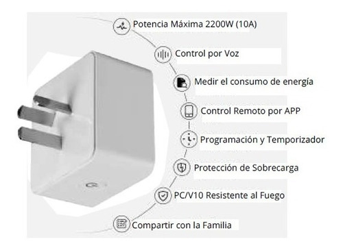 Toma Inteligente Wifi Baw Tpswifi-101 Smartlife Mide Consumo