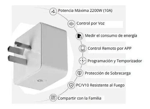 Protector De Tensión 2200w Toma 10amp Enchufe 220v Baw