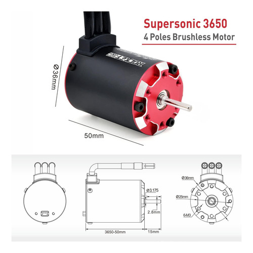 Superpass Hobby Impermeable Kv Motor Sin Escobillas Y Combo