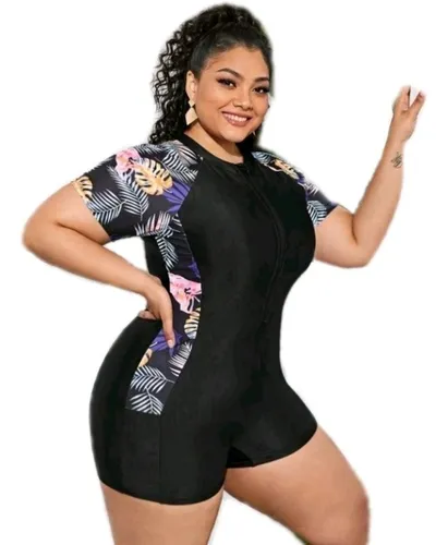 Traje De Ba o Dama Gorditas Short Manga Talla Extra Grande Env o