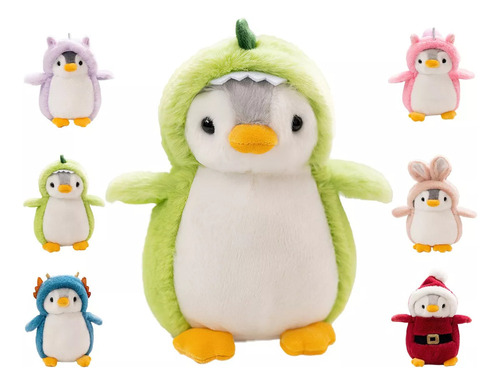 Pingüino De Peluche Disfrazado De Dinosaurio Conejo Unicorni