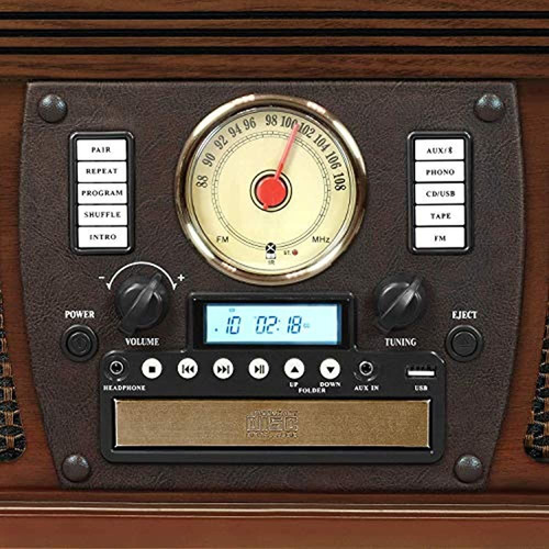 Victrola 8 En 1 Tocadisco 3 Vel Radio Casette Remoto Bt Usb