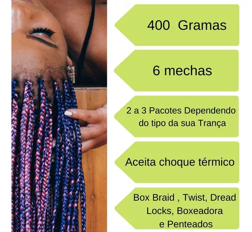 2 Cabelo Jumbo Para Tranças Box Braids + Pomada Modeladora