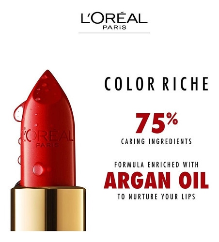 Lápiz labial hidratante L'oreal Paris Colour Riche, color: 560 Saucy
