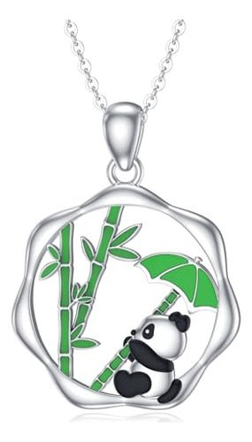 Collar De Plata De Ley Con Diseño De Panda Para Mujer, Bonit