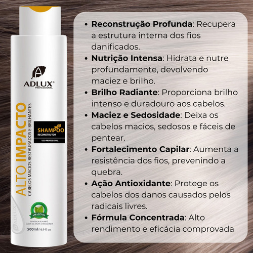 Shampoo Alto Impacto Adlux Tratamento Capilar Sem Formol