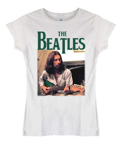 Polera Mujer The Beatles George Harrison Guitar Rock Abomina