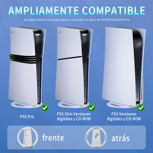 Soporte Vertical Para Ps5/ps5 Slim Usb Accesorios Base Luz