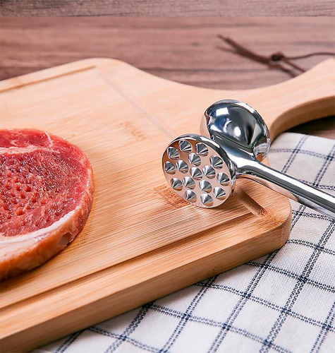 Martillo batidor zinco Unyhome profesional con mango de goma de doble cara de color plateado