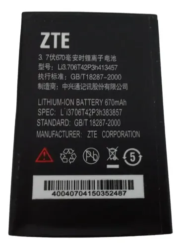 Bateria Zte A36 A37 V18 X760 X763 Li3706t42p3h413457 | MercadoLivre