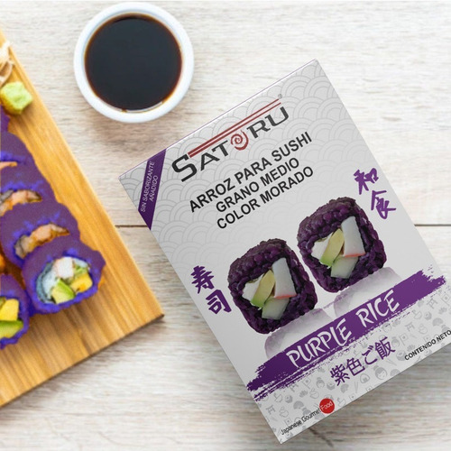 Imagen 7 de 10 de Arroz Japonés Morado Para Sushi Sin Sabor Añadido 300g