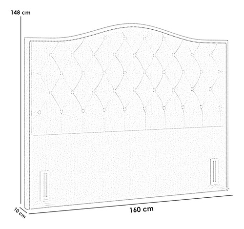 Cabeceira Cama Box Queen Quarto 160cm Grécia Veludo Bege