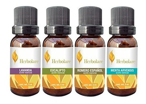 Paquete 4 Aceites Esenciales Básicos Aromaterapia Herbolare