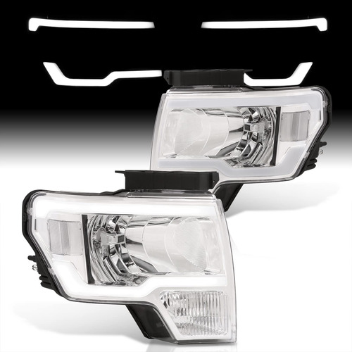 Ajp Distributors Carcasa Cromada Led Drl Tubo Barra Halogena