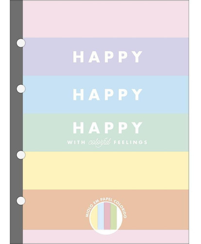 Refil Para Bloco De Fichário Happy Colors 80 Folhas Tilibra