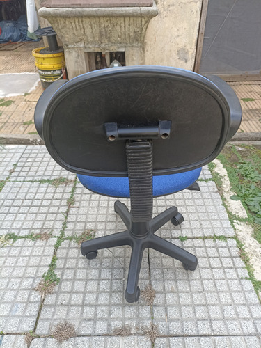 Silla Computadora Regulable Tela Con Rueditas (no Envío) Azul Algodón (Usado)