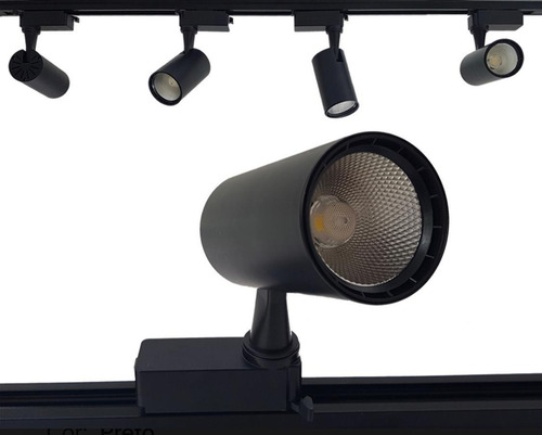 Imagem 3 de 7 de 3 Spots Branco Teto 7w Trilho Eletrico 1 Mts Luz Quente