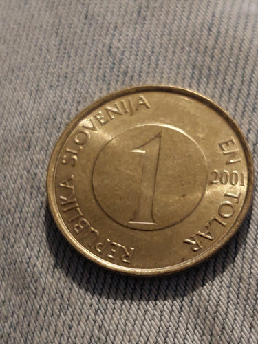 Moneda De Eslovenia 1 Tolar Año 2001 Laton  Km#4