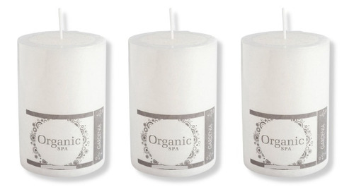 Velas Cera Aromáticas Decorativas Organic Spa Gardenia Set 3