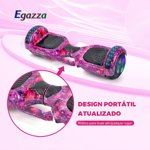 Hoverboard Elétrico Egazza K5 Purple Starrysky Com Bluetooth