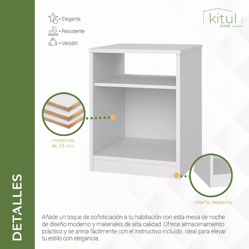 Buró Moderno Recamara Mesa Noche Minimalista Madera