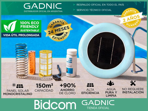 Imagen 2 de 10 de Ionizador Solar Pileta Gadnic Boya Anti Sarro Y Bacterias