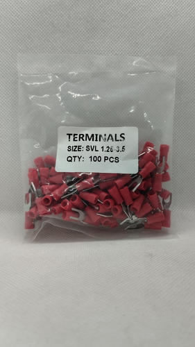 Terminal Tipo Horquilla Rojo Svl 1.25-3.5 ( Awg 22-16 ) 