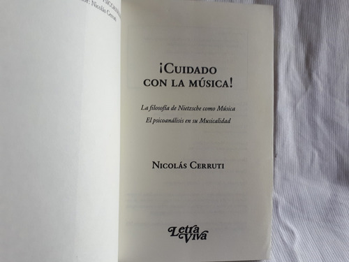 Imagen 4 de 7 de ¡ Cuidado Con La Musica ! Nicolas Cerruti Ed Letra Viva