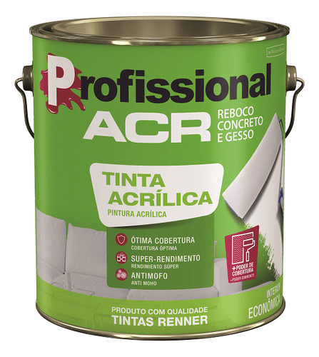 Tinta Acrílica Profissional Acr Fosco 3,6l Renner Cor Tropical