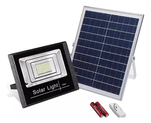Lampara Foco Solar 90 Led 50w + Panel Solar + Control Remoto