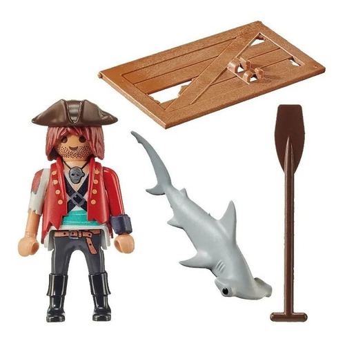 Imagen 4 de 6 de Playmobil Pirata Con Tiburon Martillo Special Plus 70598 Ed