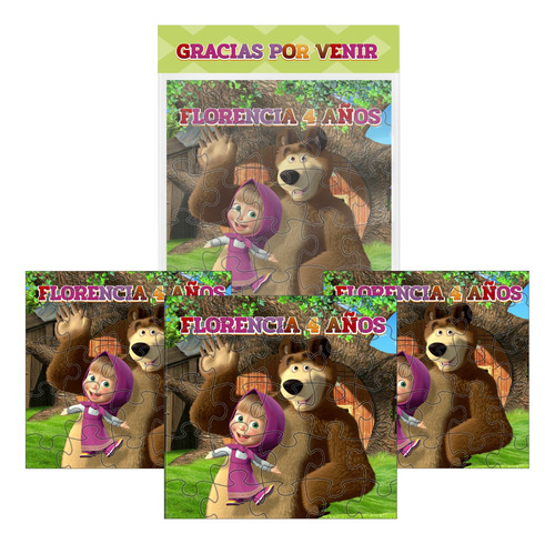 Puzzles Souvenirs Masha Y El Oso Personalizados X10