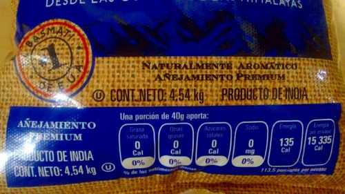 Arroz Basmati Royal Sin Gluten Premium Desde Himalaya 4.5 Kg