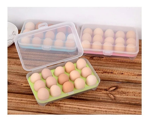 Huevera Con Tapa 15 Huevos Organizador Heladera Hermético