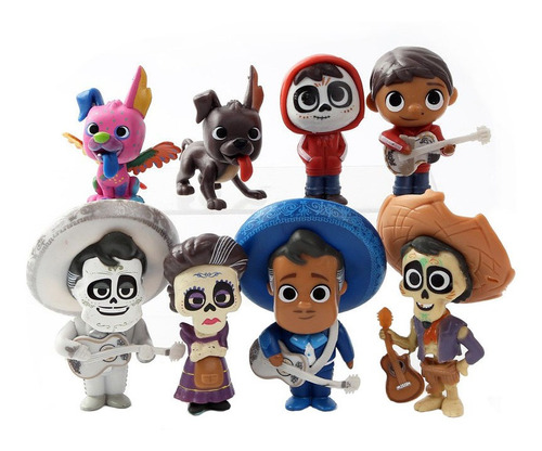 Colección De 8 Figuras De Personajes De Coco Disney 8cm