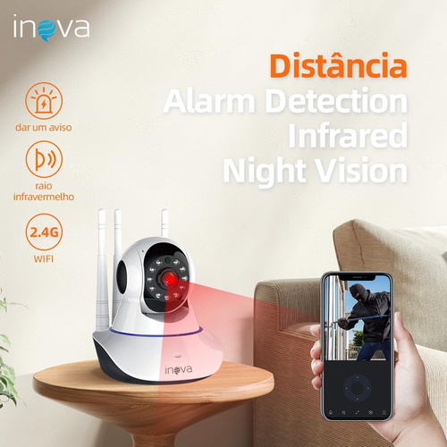Mini Câmera De Segurança 2k Com Controle Por App, Zoom 4x Branco