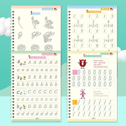 Fe Kit De Cuaderno Caligrafía Reutilizable Magic Book 2 Set