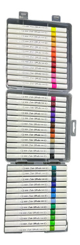 Estuche Con 36 Marcadores De Doble Punta De Colores Kawaii