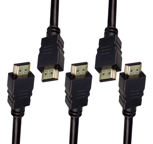 Kit 5 Cable Hdmi 2 Metros Stylos Stachd3b Color Negro