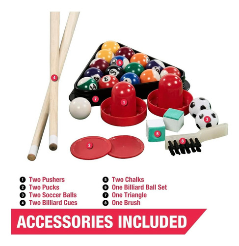Mesa De Billar Multijuegos 2 En 1 Futbolito Accesorios Works